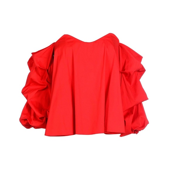 Caroline Constas Red Gabriella Off the Shoulder Top - Picture 3 of 10